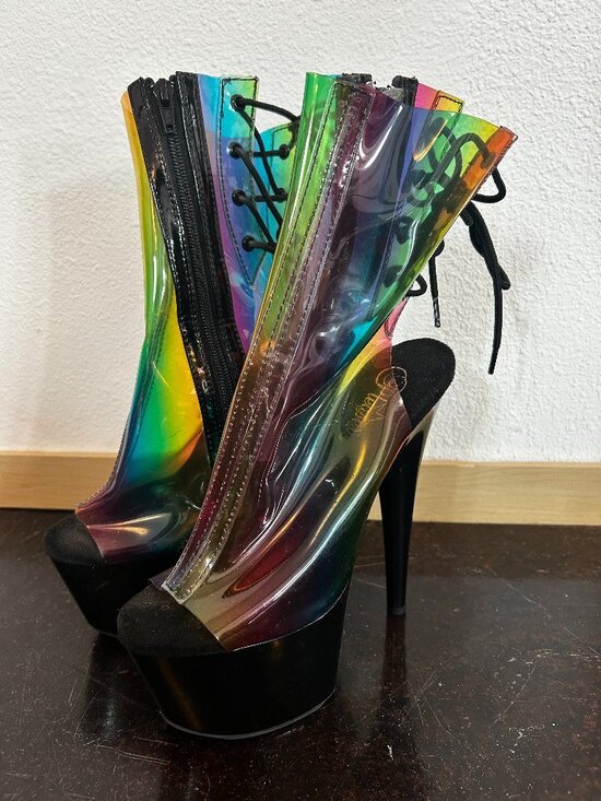 Pleaser Shoes - Adore Rainbow Pleaser Boots